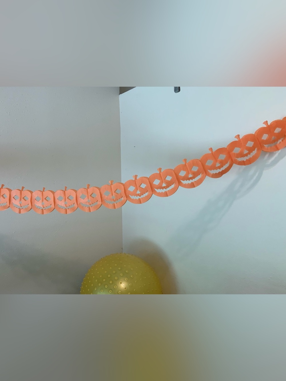Halloween Pumpkin Jack-O'-Lantern Paper Garland - Orange